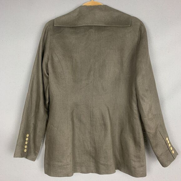 J. Jill 100 % Linen Women’s Blazer Size 6 Taupe Neutral Classic Office Jacket - Picture 2 of 8